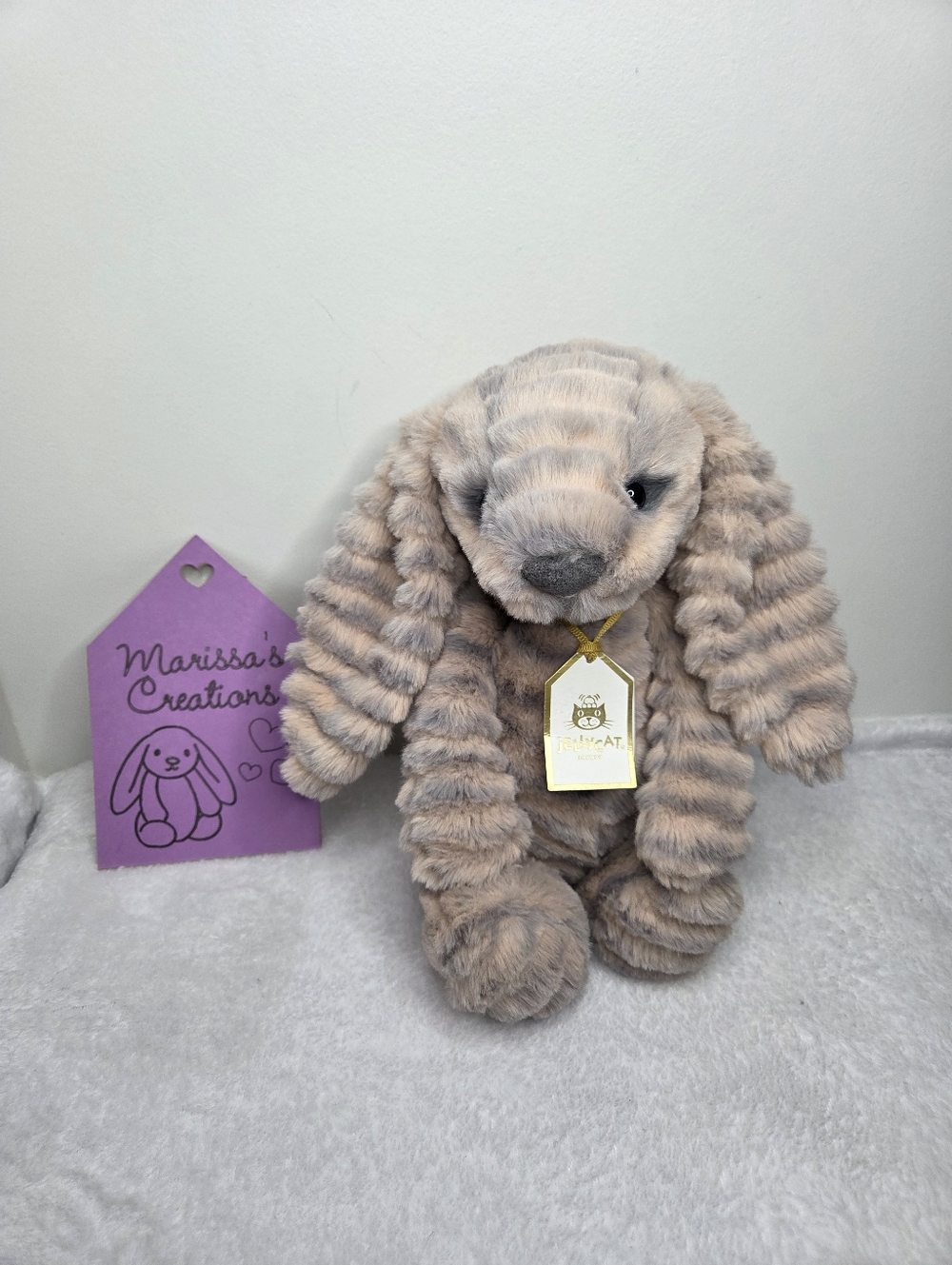 SOLD - BNWT Customized Jellycat Medium Nimbus Luxe Bunny "Daryl"